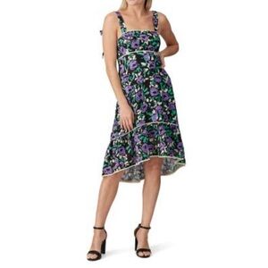Floral Black and Purple Women's Dress